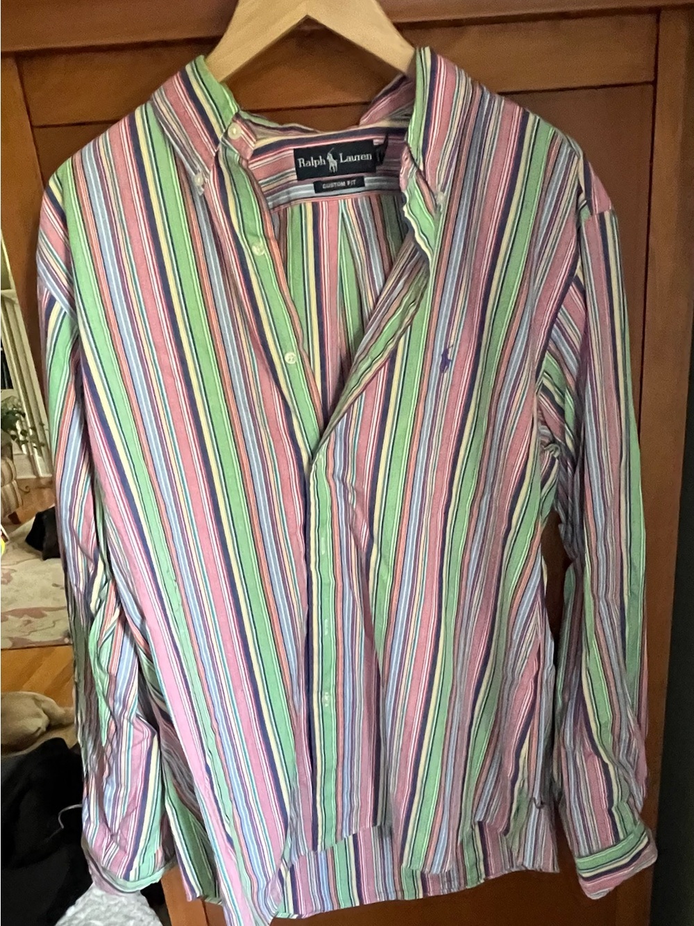 Ralph Lauren Men's Long-Sleeve Button-Down Shirt in Pastel Stripe